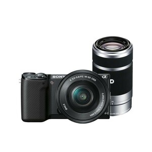 中古 １年保証 美品 SONY NEX-5R E PZ 16-50mm + E 55-210mm ブラック