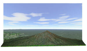 鉄道ジオラマ背景用山岳模型　　筑波山　常総線　　鉄道レイアウトの背景に最適 背景画像データ付き　