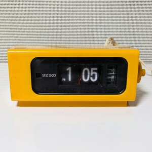 昭和レトロ 1976年当時物 SEIKO DP617 セイコー パタパタ時計 DP617 アラームブザー目覚まし時計 置時計 デジタル時計 黄色 動作確認済み