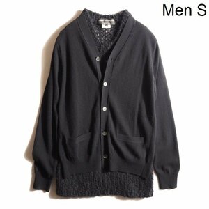 B8429P ▼COMME des GARCONS HOMME PLUS コムデギャルソン オムプリュス▼ カーディガン ドッキング モヘアニット 黒 S 秋冬 rb mks