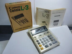 Canon キャノン CANOLA L-3 電卓 蛍光表示 /電子式卓上計算機/昭和56年/外箱 使用説明書 付/日本製 昭和 レトロ/ELECTRONIC CALCULATOR