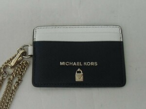 マイケルコース MICHAEL KORS パスケース カードケース ネイビー、ホワイト 定期 4枚収納