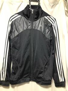 ADIDAS アディダス CLIMALITE ジャケット 黒 Ｌサイズ（USED）～サッカー、フットサル、ジャージ、ウィンドブレーカー～