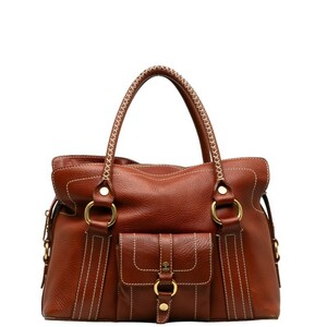 セリーヌ ハンドバッグ ブラウン レザー レディース CELINE 【中古】