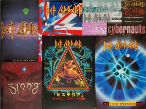 DEF LEPPARD ピック パンフ5冊 1988 92 93 96 99 チラシ デフ レパード JAPAN TOUR PROGRAM 日本公演 来日 HYSTERIA ADRENALIZE SLANG PICK