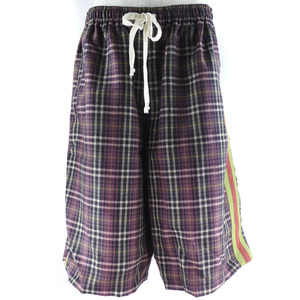 GUCCI グッチ OVERSIZE TARTAN SHORTS チェック 595510 パンツ ウール ブラウン ユニセックス【13220404】中古