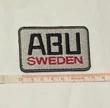 未使用　海外限定　ABU SWEDEN ロゴ刺繍ワッペン/シルバーグレー　アブ