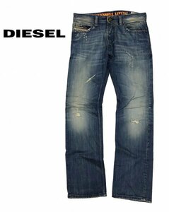 DIESEL ディーゼル SAFADO FOR SUCCESSFUL LIVING WASH0074F ダメージ加工 デニムパンツ イタリア製 W30