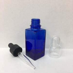 ★送料込み★ 特価 １０本セット 新品 角形 遮光瓶 ミキシングボトル コバルト スポイト 容器 30ml アロマ エッセンシャル キャリアオイル