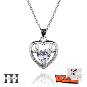 FILL HEARTS ネックレス シルバー Heart & Deer ハート 金属アレルギー対応 シルバー925