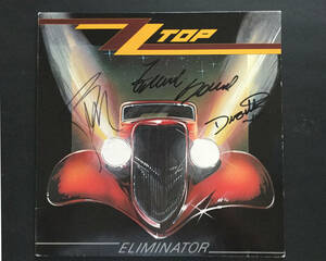 ZZトップ ZZ Top ビリー・ギボンズ ダスティ・ヒル フランク・ベアード オールメンバー　直筆サイン 入りLP イリミネイター Eliminator