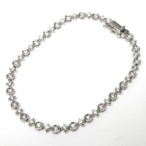DE BEERS(デビアス)LINE(ライン)高品質!!◆K18 天然ダイヤモンド テニスブレスレット◆A 約8.4g 約17.5cm diamond bracelet EI3/FA2