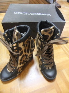 　DOLCE&GABBANA☆レオパードウェッジヒールスニーカー　