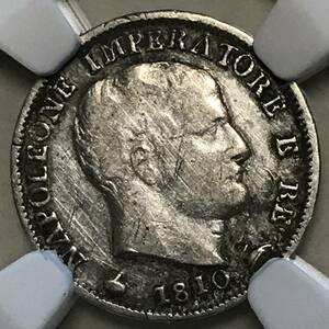 ★1810M イタリア王国　5ソルディ銀貨　ナポレオン1世　NGC VF DETAILS CLEANED