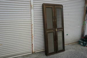 高級 玄関網戸ドア アルミサッシ 折戸 ルーバー式扉 枠付 自然換気 通風ドア 採風ドア
