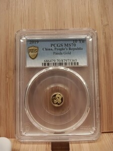 PCGS　MS70　パンダ金貨　最高評価　中国　10元　1g ゴールド　中国古銭　24K