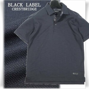 新品1円～★定価1.9万 BLACK LABEL ブラックレーベル クレストブリッジ 半袖 チェック ポロシャツ M ネイビー ゴルフ ◆1762◆