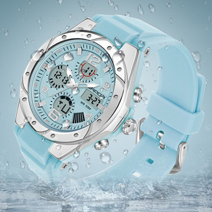 【ライトブルー blue】レディース 高品質腕時計 海外人気ブランド SANDA sports watch 防水 クロノグラフ クォーツ式