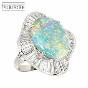 リング 9.5号 オパール 5.00ct ダイヤ 3.094ct Pt プラチナ 指輪 【ソーティング付き】 Opal Ring Opal Ring 90190894