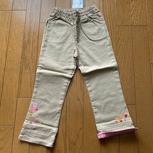 SALE ジーンズ祭り　即決　新品　ミキハウス　ストレッチジーンズ　110 ベージュ