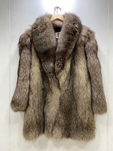 【極美品】 SAGAFOX 銀サガ 高級毛皮 毛皮コート フォックス きつね 高級品 リアルファー ミディアムコート サガ FOX SAGA コート ブラウン