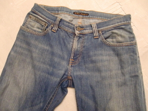 送料無料 イタリア製 Nudie Jeans ヌーディージーンズ 表記 30×32(W82cm L82cm) デニム パンツ ジーンズ ジーパン ユーロ ワーク ITALY 青