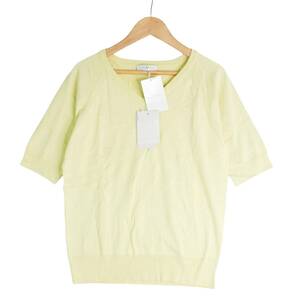 ◆良品 定価2.6万円◆ ANTEPRIMA アンテプリマ シルク 絹 ニット 半袖 セーター 黄色 レディース 40 ◆送料無料◆ 3244B0