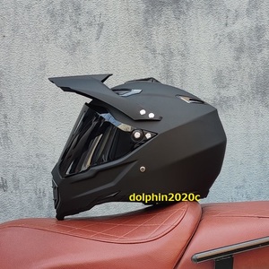 バイク　オフロードヘルメット　フルフェイスヘルメット　モトクロス　S~XLサイズ選択可　艶消し黒　サイズ：M