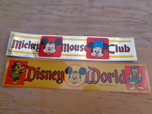 ミッキーマウス　ミニ―　ミッキー　mickey mouse club ステッカー　2枚　黄ばみが有ります　当時物　昭和　レトロ　ディズニー　未使用品