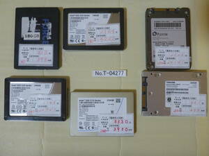 T-04277 / SSD / 2.5インチ / SATA / 180GB～256GB / 全6個セット / 本体厚み9.5㎜ / ゆうパケット発送 / データ消去済み / ジャンク扱い