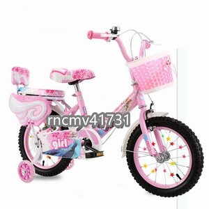 「81SHOP」品質保証☆子供用 自転車 組立済 女の子 可愛い ピンク 赤 16インチ 補助輪付き カゴ 4歳 5歳 6歳 7歳 8歳 9歳