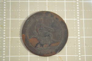 P4）1870　スペイン植民地　５セント　銅貨　　CINCO GRANOS　　DOSCIENTA EN KILOG CINCO CENTIMOS　直径2.5㎝　重さ4.4ｇ