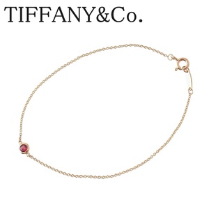 ティファニー バイザヤードブレスレット ルビー AU750YG 枠4.3mm 19cm 新品仕上げ済 TIFFANY【16220】