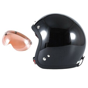 72JAM ジェットヘルメット&シールドセット VIVID BLACK - HD純正色ブラック フリーサイズ:57-60cm未満 +開閉式シールド APS-05 JJ-10