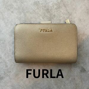 FURLA 2つ折り財布　レディース　ベージュ　財布　う ウォレット フルラ 二つ折り レザー 札入れ