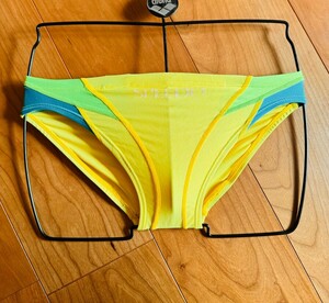 【レア】SPEEDO / RQ-632 / イエロー×グリーン×ブルー / キネシスカット / 高光沢 / Mサイズ / 競泳水着 Vパン 競パン