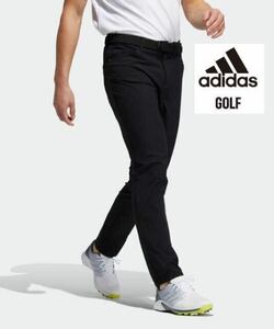 88cm 新品/アディダス　ゴルフ　adidas golf メンズ　春夏　PRIMEGREEN GO-TO 5ポケットパンツ ストレッチロングパンツ　ブラック　黒