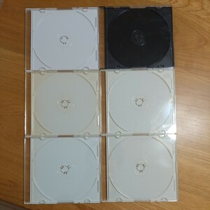 CDケース DVDケース 空 6枚セット 白 黒 薄型 ハードケース CD-R DVD-R