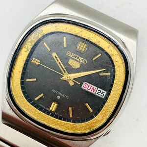 1円スタート★激レア★SEIKO5★セイコーファイブ★グレー★メンズ腕時計★機械式自動巻き★アンティーク★ビンテージウォッチ