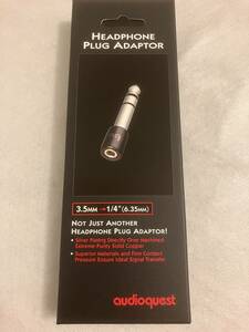 【中古】audioquest『HEADPHONE PLUG ADAPTOR』ヘッドホン 変換プラグ アダプター 3.5mm→6.35mm(1/4") ミニ→標準 オーディオクエスト