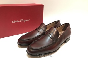 経堂) Salvatore Ferragamo サルヴァトー レフェラガモ Lord カーフスキン ローファー メンズ 7.5 25.5cm位 イタリア製