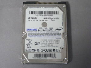 ●●● SAMSUNG製　2.5インチ 40GB 内蔵HDD MP0402H　中古品扱い（使用時間約1時間）●●●