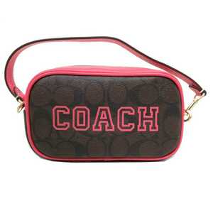 コーチ ポーチ COACH PVC シグネチャー キャンバス ウィズ ヴァーシティ モチーフ ジェイミー リストレット CB851 IMUOE レディース