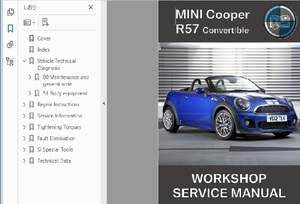 MINI R57 Cooper S クーパーS ワークショップマニュアル 整備書 ミニ 　(Cooper JCW One ジョンクーパーワークスも選択可能） 