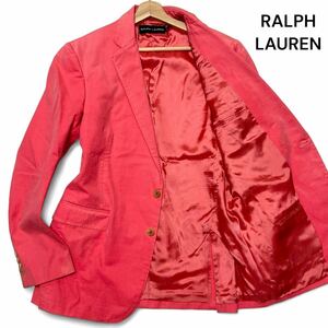 美麗品◎42Rサイズ!!ラルフローレン【圧巻の希少カラー】RALPH LAUREN テーラード ジャケット コットン100% レッド系 イタリア製◎メンズ