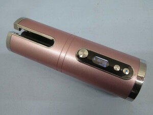 ■FM002 自動カールヘアアイロン ピンク オートカールヘアアイロン USB充電ケーブル付き 動作品 93072■！！