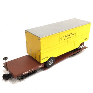 Bachmann 98320 G Flat Car With Closed Trailer バックマン 鉄道模型 Gゲージ 通電動作未確認 QG043-85