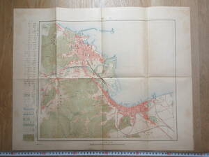 3)戦前　朝鮮　古地図『元山　１/１０，０００　地形図　朝鮮総督府陸地測量部　大正６年　約５８×４６ｃｍ』