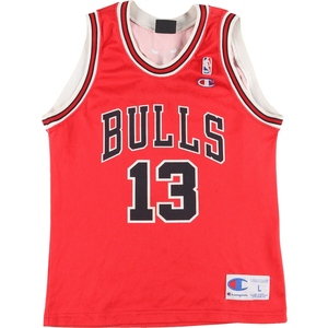 古着 チャンピオン NBA CHICAGO BULLS シカゴブルズ メッシュ ゲームシャツ レプリカユニフォーム イタリア製 レディースM /eaa352539