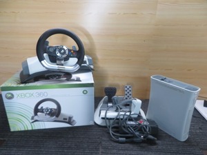 K☆XBOX 360　本体　ハンドルコントローラー　ワイヤレスレーシングホイール　WRW02　現状品